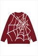 SPIDER WEB SWEATER GOTHIC JUMPER PUNK TOP IN BLACK