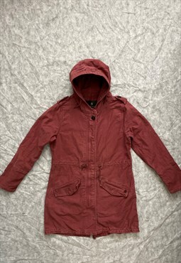 Maisonette Scotch Womens Navy Red cotton parka jacket size L