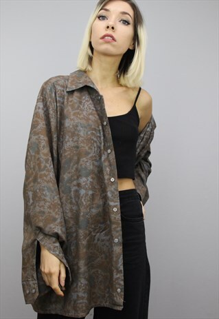 VINTAGE 80S/90S OVERSIZED PATTERNED SHIRT