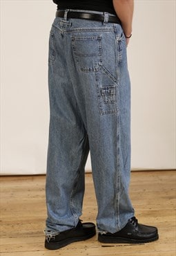 Vintage Lee Carpenter Pants Men's Mid Blue