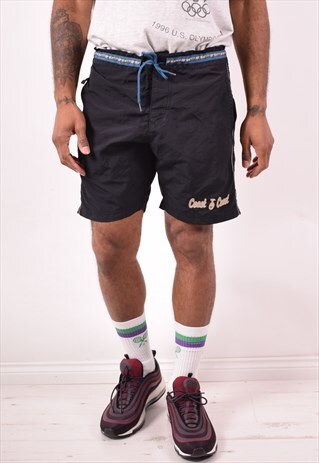COAST MENS VINTAGE SHORTS LARGE NAVY BLUE 90S