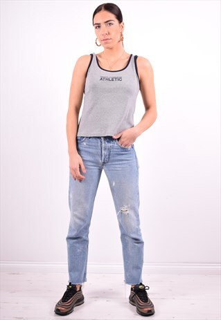 DOLCE & GABBANA WOMENS VINTAGE VEST TOP SMALL GREY 90'S