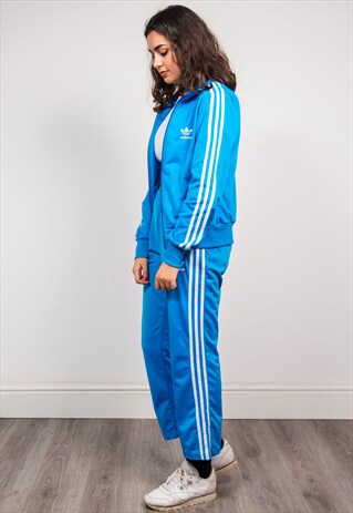 90'S VINTAGE BLUE ADIDAS FULL TRACKSUIT TOP BOTTOMS