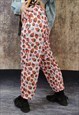 STRAWBERRY PATTERN JOGGERS FRUIT PANTS RETRO OVERALLS PINK