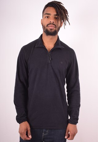 CHAMPION MENS VINTAGE FLEECE JUMPER LARGE BLACK 90S