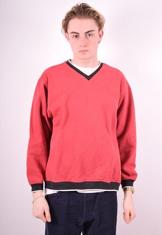 NIKE MENS VINTAGE SWEATSHIRT JUMPER MEDIUM RED 90'S