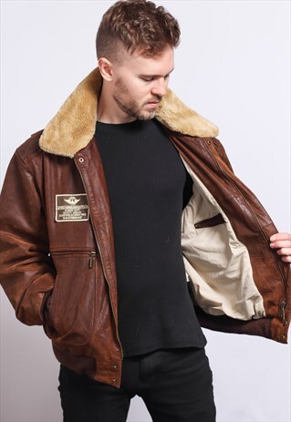 VINTAGE LEATHER AVIATOR JACKET