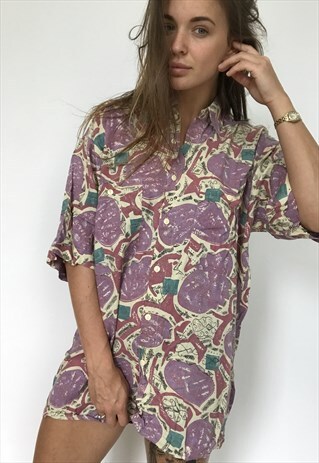 PATTERNED OVERSIZED RETRO VINTAGE UNISEX FESTIVAL SHIRT
