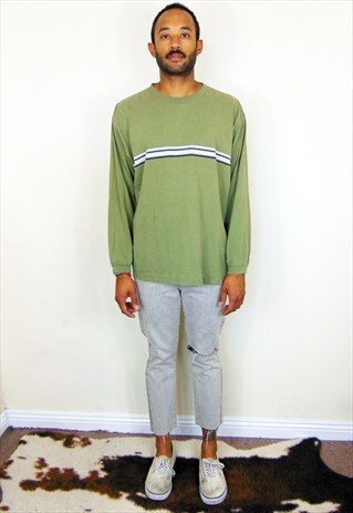 90S SKATER CLASSIC STRIPE LONG SLEEVE TEE SHIRT XL