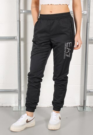 VINTAGE ARMANI JOGGERS IN BLACK WINDBREAKER TRACKIES XS