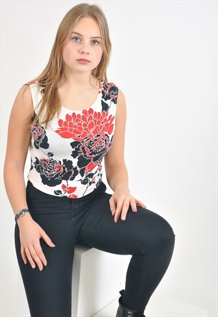 VINTAGE 90'S CROP TOP IN FLOWER PRINT