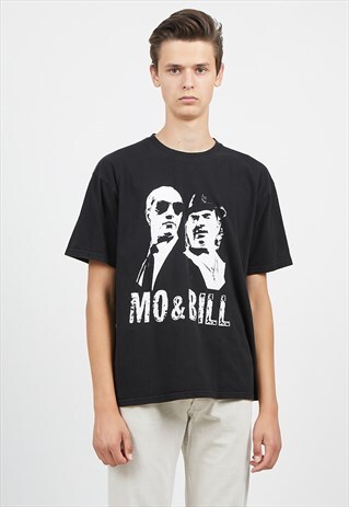 90S VINTAGE BLACK MOBILCOM DEBITEL LOGO CREW NECK T-SHIRT