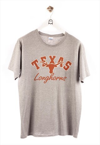 VINTAGE GILDAN T-SHIRT TEXAS LONGHORNS BULL MOTIV PRINT GREY