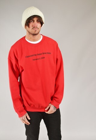 RETRO SUPER BOWL RIDE SWEATSHIRT RED
