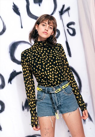 VINTAGE DENIM SHORTS REWORKED CROPPED CUT OFF STUD JEANS