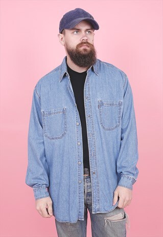 VINTAGE LEVI'S BLUE DENIM SHIRT /R8425