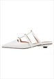 POINTED TOE LOW HEEL STRAP FASHION SANDALS