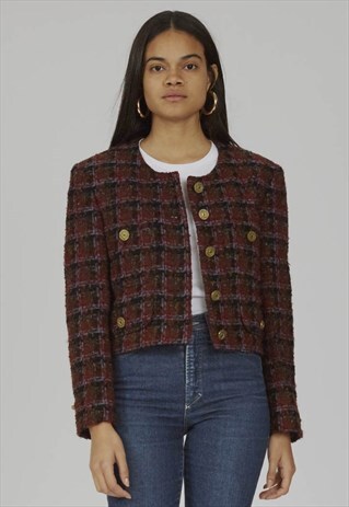 VINTAGE RARE MOSCHINO 90'S CROPPED TWEED JACKET