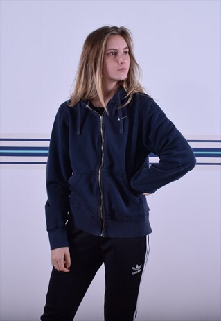 NAVY NIKE ZIP UP HOODIE