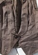 VINTAGE BROWN COTTON BLEND BUTTONED VEST GILET