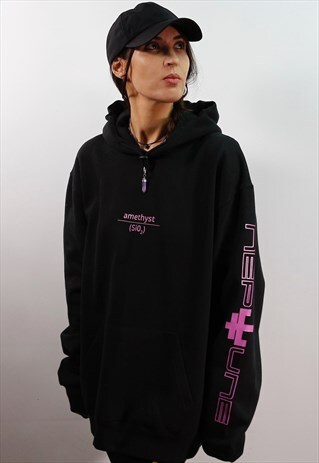 PURPLE AMETHYST CRYSTAL 3RD EYE CHAKRA GRAPHIC HOODIE
