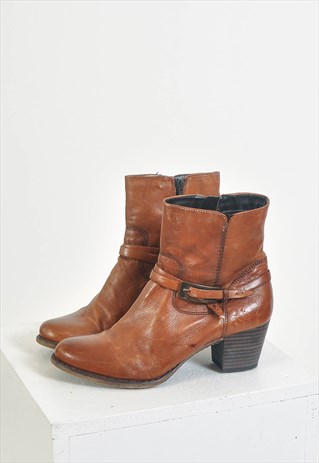 VINTAGE 00S REAL LEATHER ANKLE BOOTS