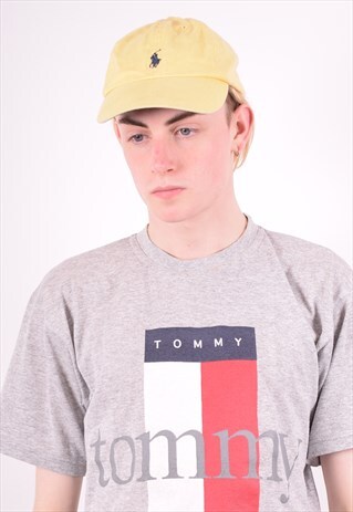 POLO RALPH LAUREN MENS VINTAGE CAP ONE SIZE YELLOW 90S