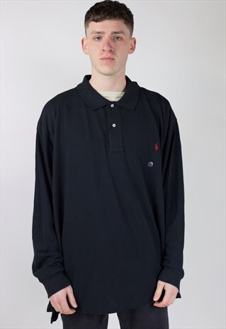 VINTAGE POLO RALPH LAUREN BLACK POLO SHIRT