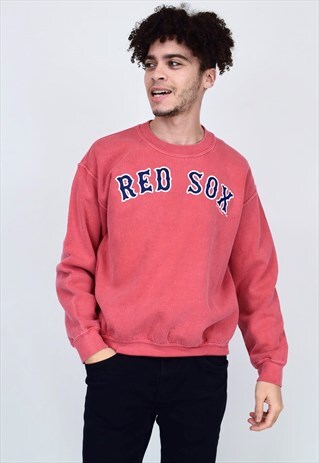 VINTAGE 90'S RED SOX FADED CORAL RED SWEATSHIRT