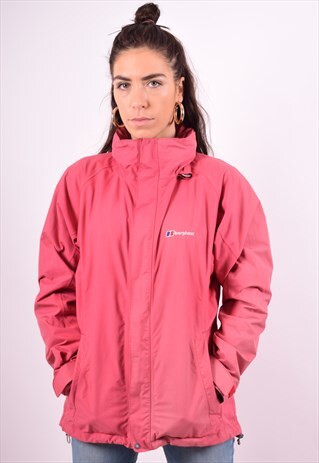 BERGHAUS WOMENS VINTAGE WINDBREAKER JACKET MEDIUM PINK 90'S