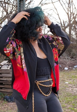 90'S VINTAGE FLORAL BOMBER JACKET