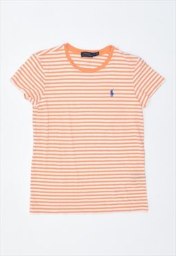 Vintage 90's Polo Ralph Lauren T-Shirt Top Stripes Orange
