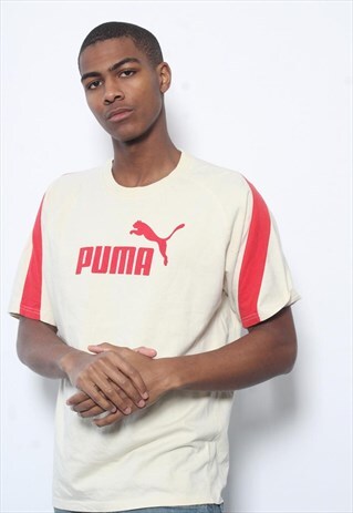 VINTAGE PUMA BIG LOGO T-SHIRT RED