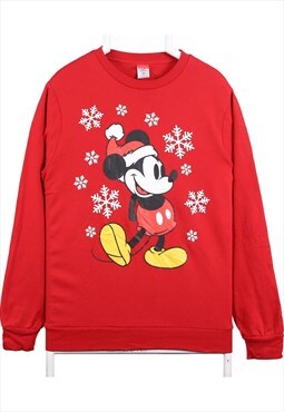 Vintage 90's Disney Sweatshirt Mickey Mouse Christmas Red