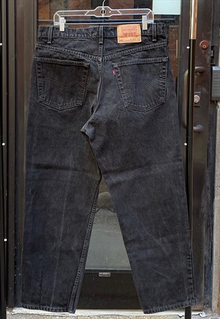 VINTAGE 90S LEVI'S 550 BLACK WASH MOM JEANS (34/35)