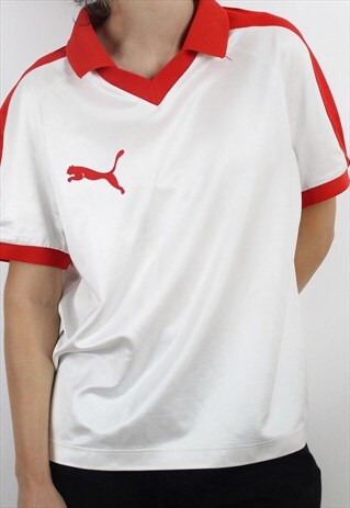 PUMA SOCCER V-NECK POLO T-SHIRT TSHIRT JERSEY TEE