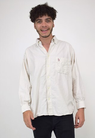 VINTAGE 90'S OFF WHITE CORDUROY SHIRT