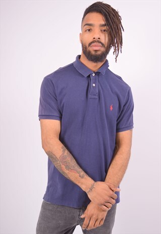 VINTAGE POLO RALPH LAUREN POLO SHIRT BLUE