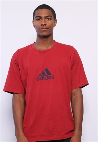 VINTAGE ADIDAS BIG LOGO T-SHIRT RED