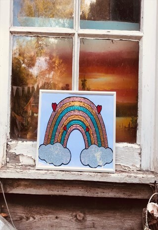 RAINBOW SEQUIN FRAMED PRINT