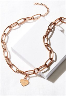 Loved Chain Necklace Rose Gold