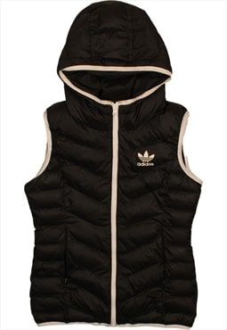 Vintage 90's Adidas Gilet Vest Sleeveless Hooded Black