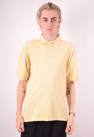 FILA MENS VINTAGE POLO SHIRT LARGE YELLOW 90S