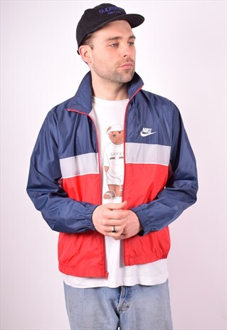 NIKE MENS VINTAGE TRACKSUIT TOP JACKET MEDIUM MULTI 90S