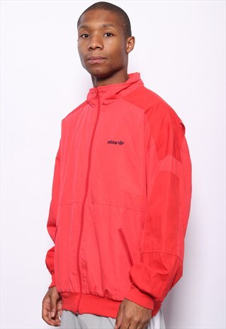 VINTAGE ADIDAS LOGO TRACK JACKET RED