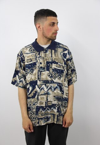 VINTAGE PATTERNED POLO-SHIRT
