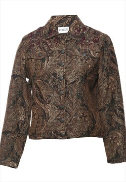 Vintage Paisley Pattern Multi-Colour Sparkly Tapestry Jacket