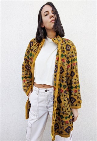 VINTAGE WOOL AZTEC COAT