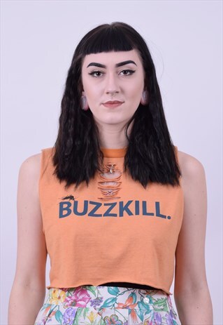REWORKED ORANGE BUZZKILL FESTIVAL T SHIRT SIZE 6 8 10 12