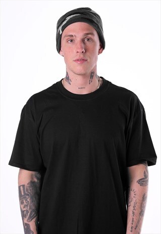 ESSENTIAL CAMOUFLAGE PATTERNED CUFF BEANIE HAT - GREY BLACK